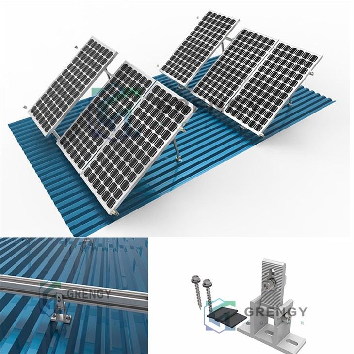 Kits d'inclinació ajustables Sistema de muntatge solar de sostre metàl·lic