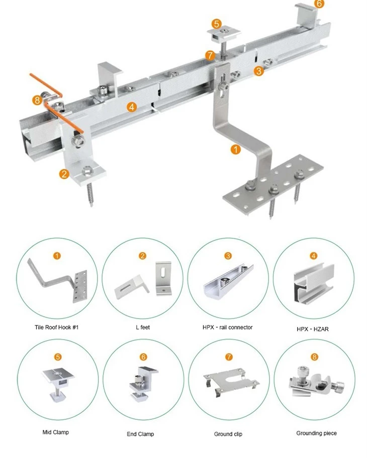 Roof-Hook Photovoltaic Solar Mount Stainless Steel