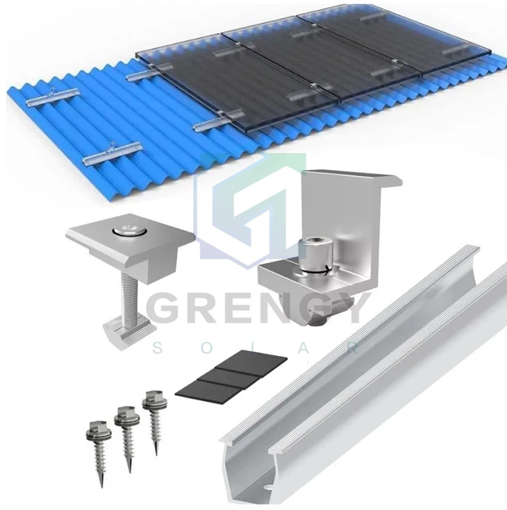 Solar Trapezoidal Metal Roof Racking Rails System