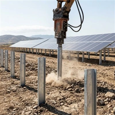 Piles d'acer solar d'utilitat