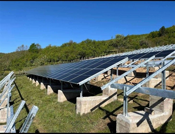 Solar Racking System With Concrete Base factory